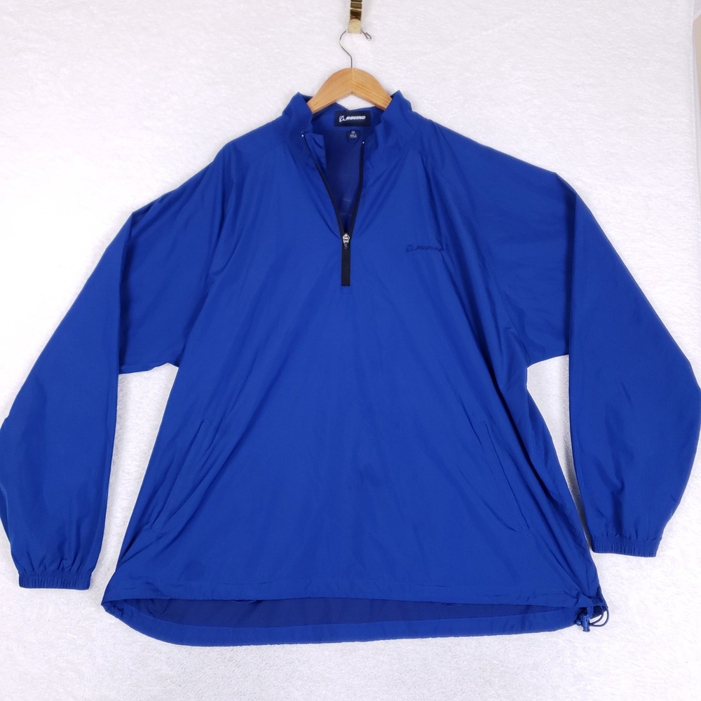 Boeing Windbreaker Jacket Mens 2X Royal Blue Pullover Quarter Zip Aviation